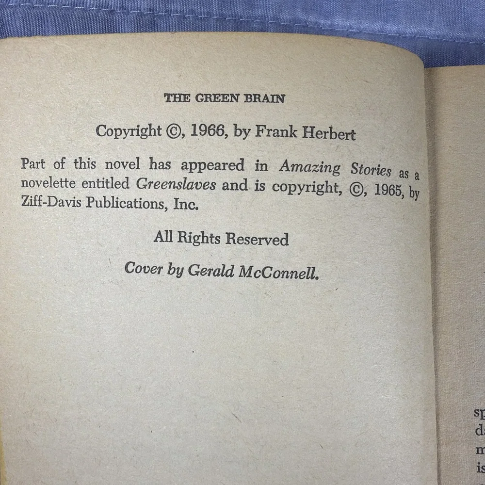 The Green Brain Frank Herbert 1966 Ace F-379 Vintage Sci-Fi Paperback